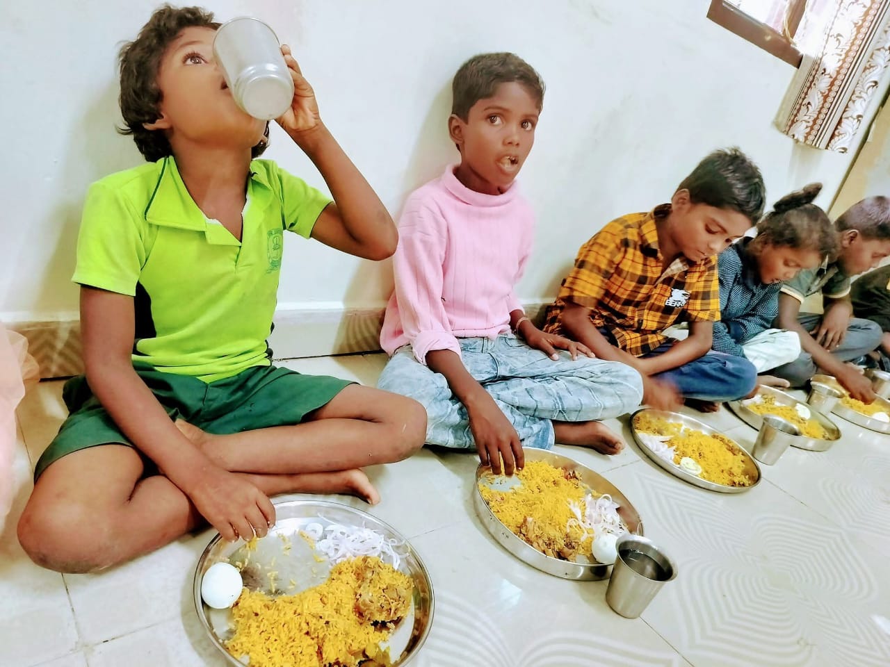 Child drinking water